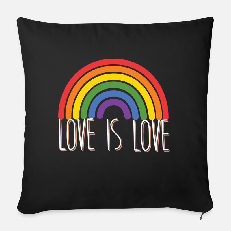 Love is love - Sofa pillow with filling 45cm x 45cm - black