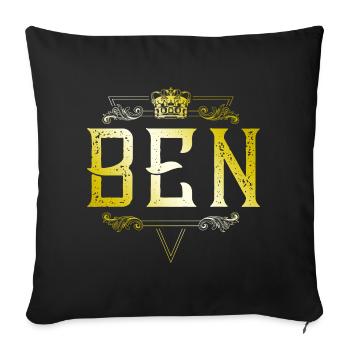 Ben - Sofakissen mit Füllung 45 x 45 cm - Schwarz - Vorne