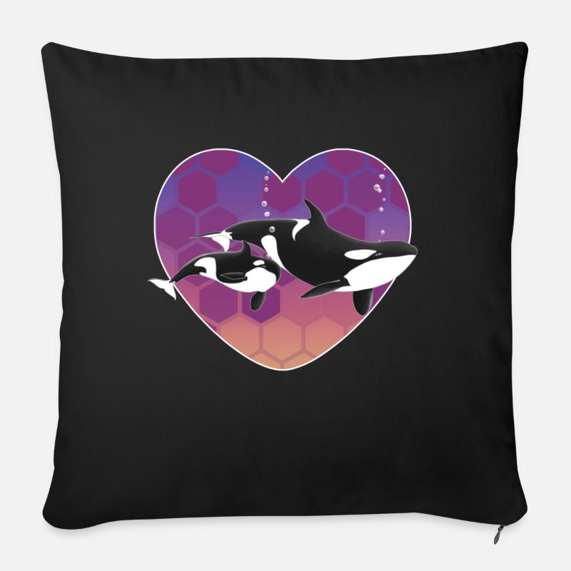 Familie Orca - Sofakissen mit Füllung 45 x 45 cm - Schwarz
