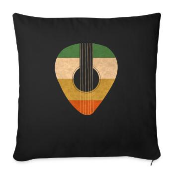 Plectron de guitare - Coussin et housse de 45 x 45 cm - noir - Devant