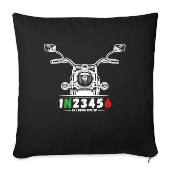 Italian motorcycle - Sofa pillow with filling 45cm x 45cm - black - Front