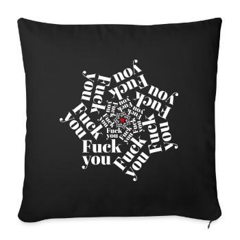 Fuck You - Mandala Stern (weiß) - Sofakissen mit Füllung 45 x 45 cm - Schwarz - Vorne