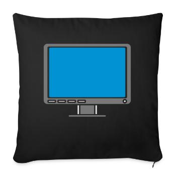 Design Screen Display Computer - Sofa pillow with filling 45cm x 45cm - black - Front