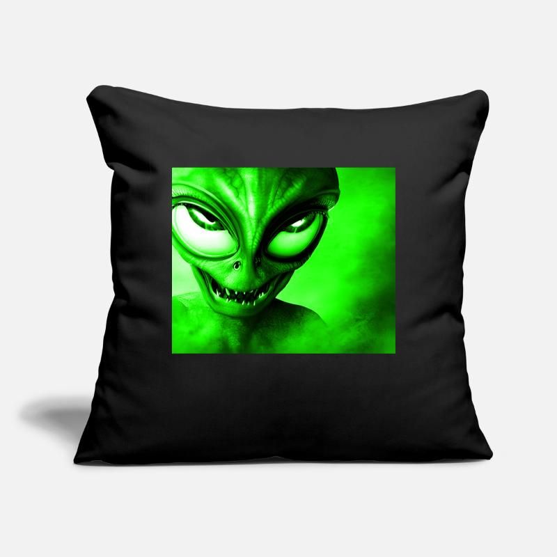 Alien with Sharp Teeth Design - Green Sofa pillow with filling 45cm x 45cm