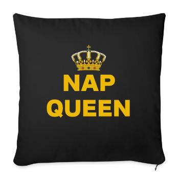 Reine de la sieste - Coussin et housse de 45 x 45 cm - noir - Devant