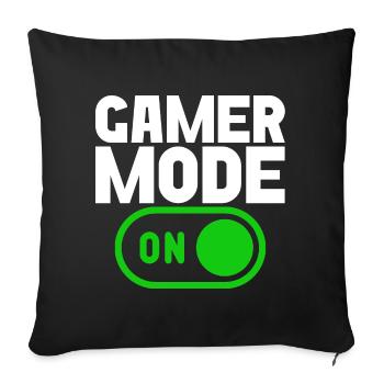 Gamer Mode On - Sofa pillow with filling 45cm x 45cm - black - Front