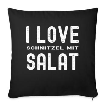 Lustiger Männer Schnitzel gesunde Ernährung Spruch - Sofakissen mit Füllung 45 x 45 cm - Schwarz - Vorne