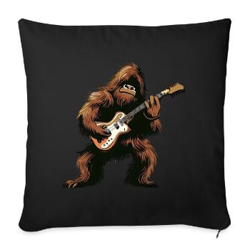 Bigfoot joue de la guitare - Coussin et housse de 45 x 45 cm - noir - Devant