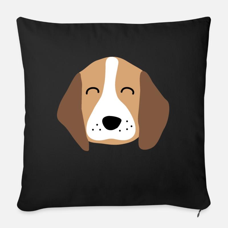 Niedliches Welpengesicht 2 - Sofakissen mit Füllung 45 x 45 cm - Schwarz