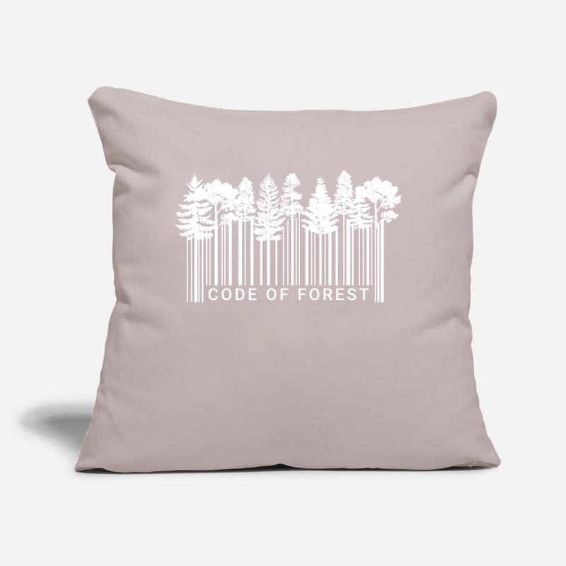 Code à barres Forest Nature Forest Code Trees 2 Coussin et housse de 45 x 45 cm