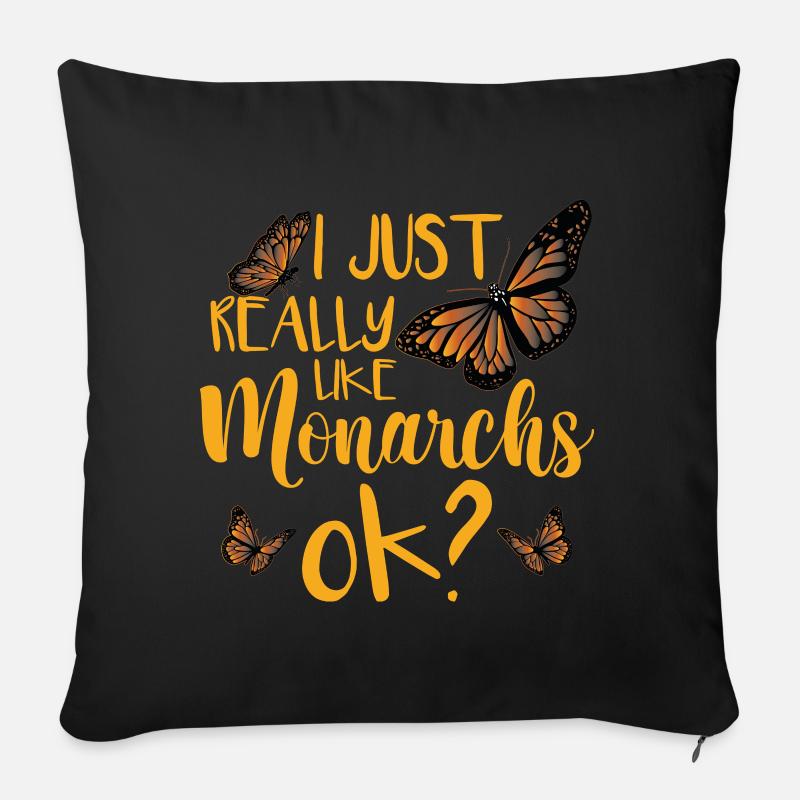 Mi piacciono molto i monarchi ok - Cuscino da divano 45 x 45 cm con riempimento - nero