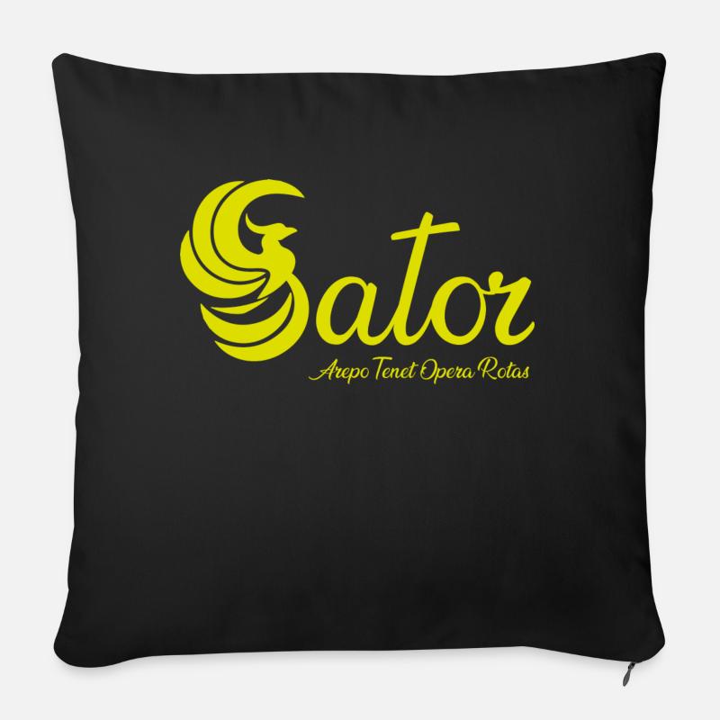Phoenix Sator Arepo jaune vert - Coussin et housse de 45 x 45 cm - noir