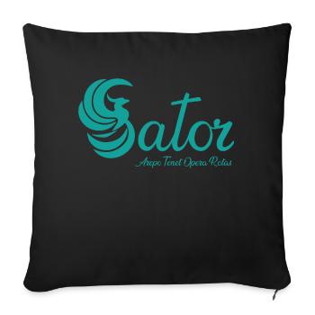 Sator Phoenix Blue turquoise - Sofa pillow with filling 45cm x 45cm - black - Front