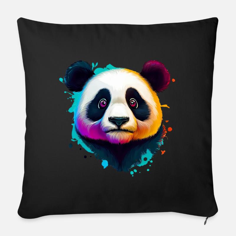 Panda - Sofakissen mit Füllung 45 x 45 cm - Schwarz