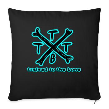 trained to the bone crossbones blau Bodybuilding - Sofakissen mit Füllung 45 x 45 cm - Schwarz - Vorne