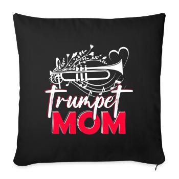 Trumpet Mom Funny Tuba Marching Band Mama - Sofa pillow with filling 45cm x 45cm - black - Front