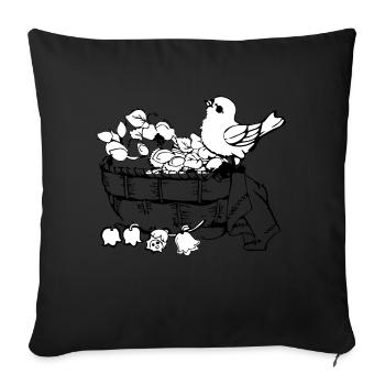 Spring - Sofa pillow with filling 45cm x 45cm - black - Front