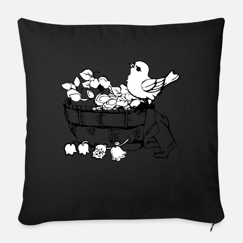 Frühling - Sofakissen mit Füllung 45 x 45 cm - Schwarz