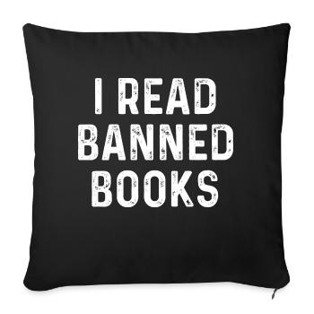 I Read Banned Books Long Sleeve - Sofa pillow with filling 45cm x 45cm - black - Front