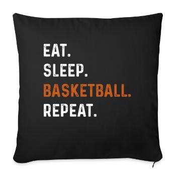 Manger Sleep Basketball Repeat Gift - Coussin et housse de 45 x 45 cm - noir - Devant