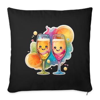 Mode & plus « Que la fête commence » 🤩 - Coussin et housse de 45 x 45 cm - noir - Devant