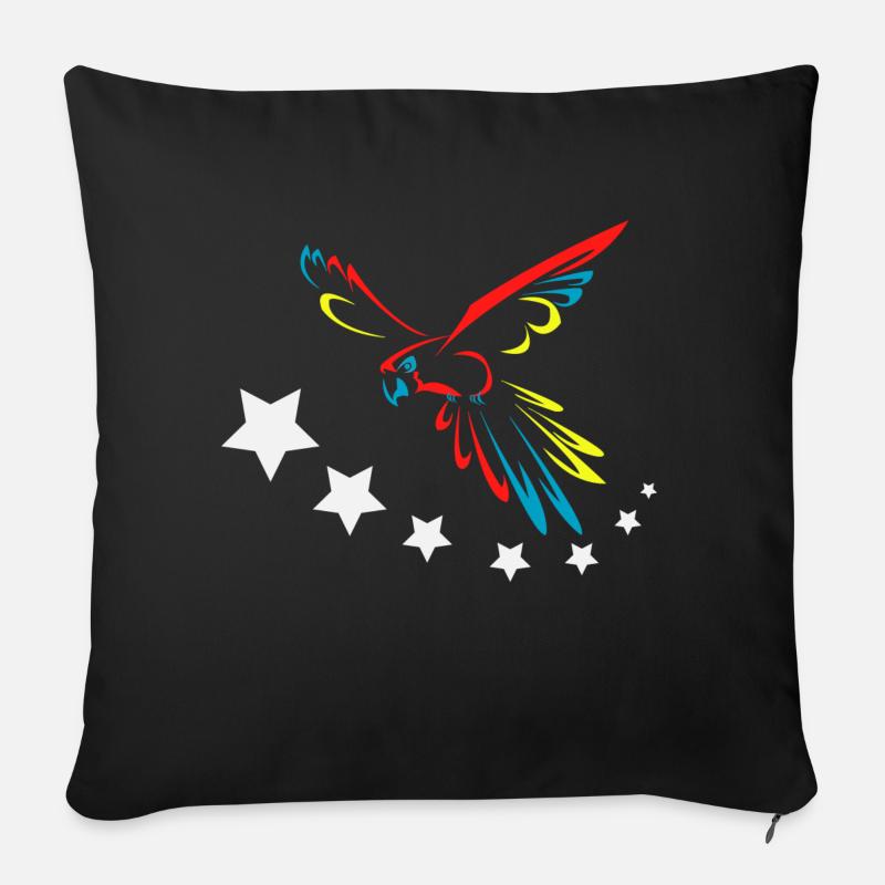 Macaw Flag - Sofa pillow with filling 45cm x 45cm - black