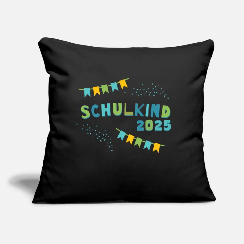 Schulkind 2025 Gelb Blau Junge Mädchen Einschulung Sofakissen mit Füllung 45 x 45 cm