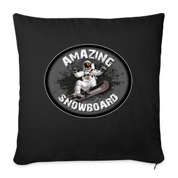 AMAZING SNOWBOARD - Sofa pillow with filling 45cm x 45cm - black - Front