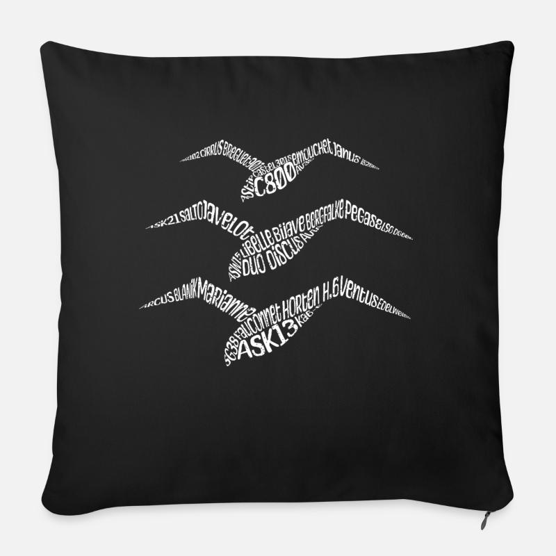 Logo calligramme Vol à Voile - Coussin et housse de 45 x 45 cm - noir