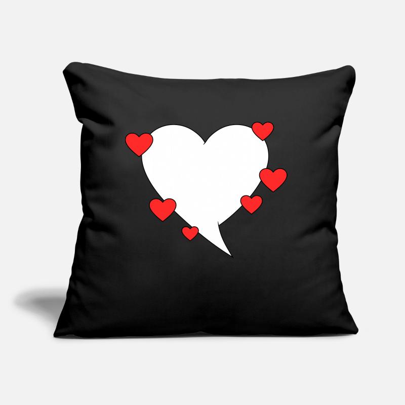Bulle de dialogue avec des cœurs Coussin et housse de 45 x 45 cm