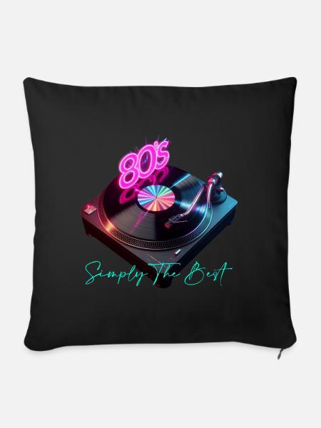 80s - Sofakissen mit Füllung 45 x 45 cm - Schwarz