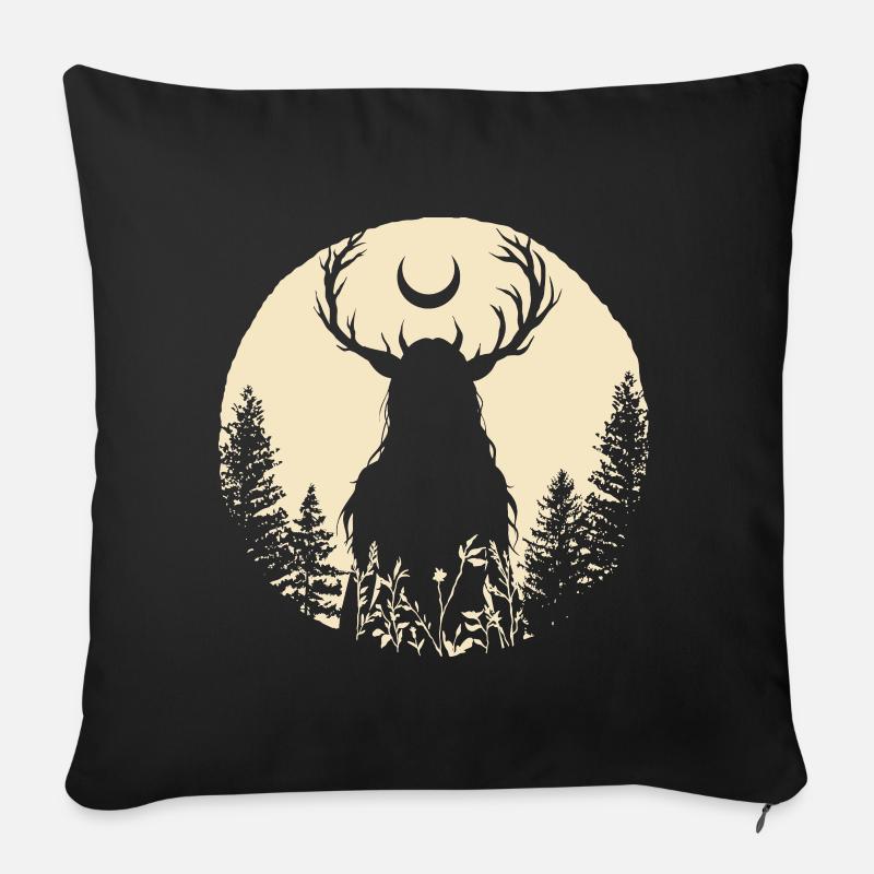 Mondhexe Moonwitch - Sofakissen mit Füllung 45 x 45 cm - Schwarz