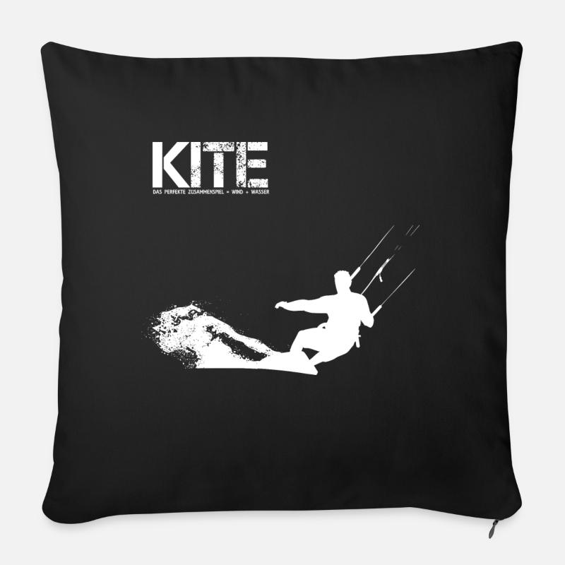 KITEBOARDING GESCHENK - Sofakissen mit Füllung 45 x 45 cm - Schwarz