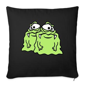 Team 2 friends couple glibber slime disgusting slime - Sofa pillow with filling 45cm x 45cm - black - Front