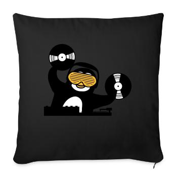 dj plaque de musique raccrocher mélangeur club disco ping - Coussin et housse de 45 x 45 cm - noir - Devant
