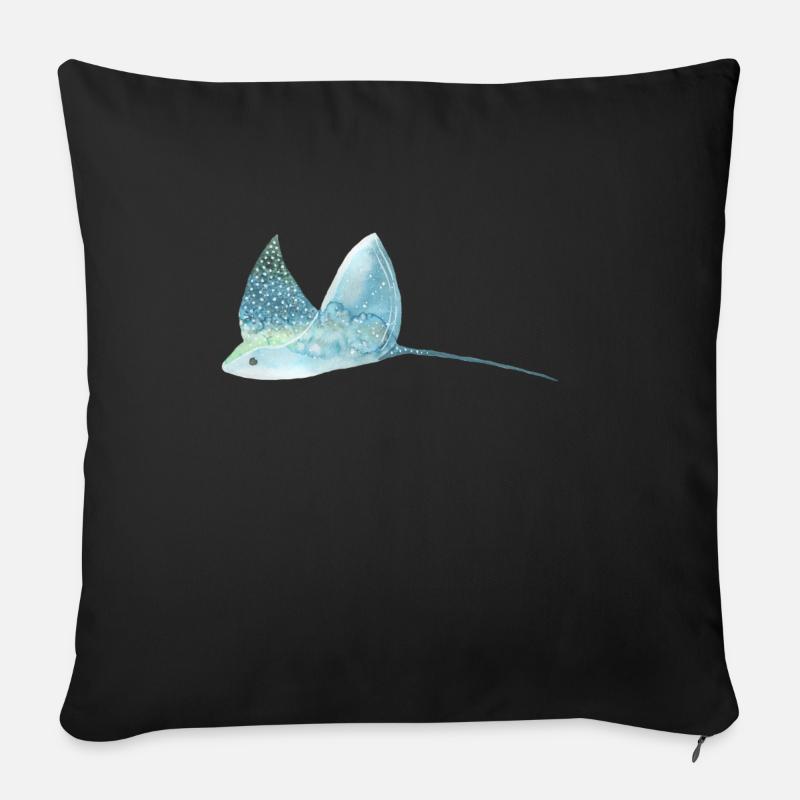 Rochen - Sofakissen mit Füllung 45 x 45 cm - Schwarz