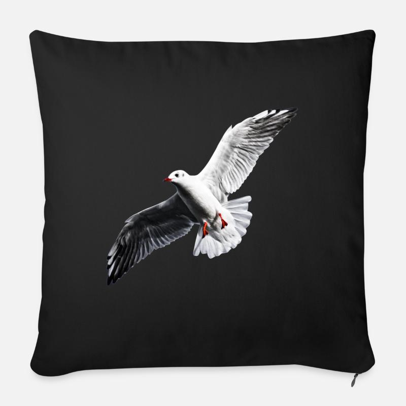 Möwe Shirt - Sofakissen mit Füllung 45 x 45 cm - Schwarz