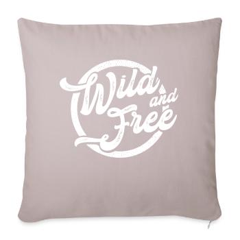 wild and free - libre et sauvage - Coussin et housse de 45 x 45 cm - taupe clair - Devant