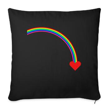Arc-en-ciel - Coussin et housse de 45 x 45 cm - noir - Devant