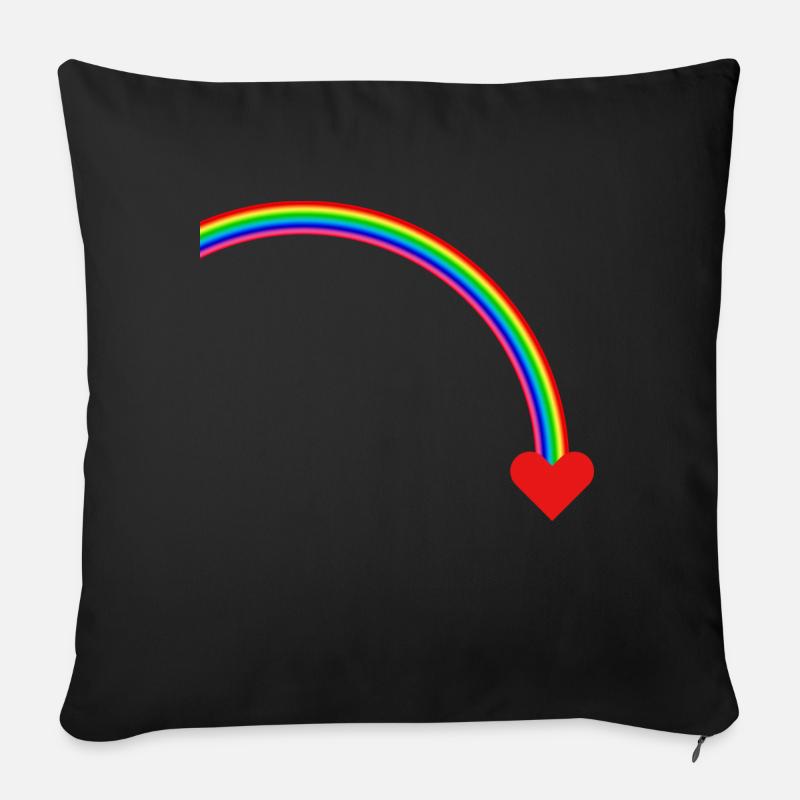 Regenbogen - Sofakissen mit Füllung 45 x 45 cm - Schwarz