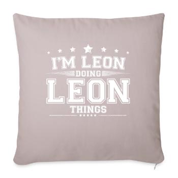 Leon - Sofa pillow with filling 45cm x 45cm - light taupe - Front