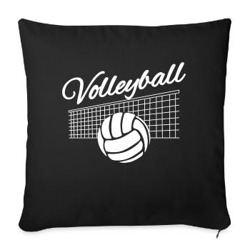 Cadeau Homme Volley-ball Volleyeur Anniversaire - Coussin et housse de 45 x 45 cm - noir - Devant