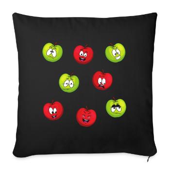 Pommes - Coussin et housse de 45 x 45 cm - noir - Devant