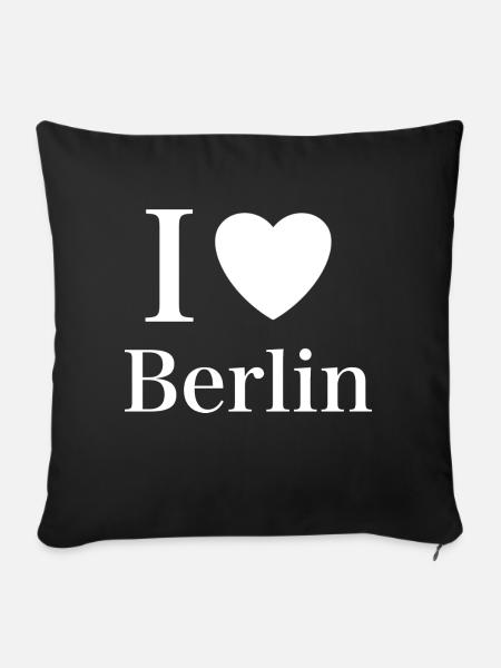 I love Berlin - Sofakissen mit Füllung 45 x 45 cm - Schwarz