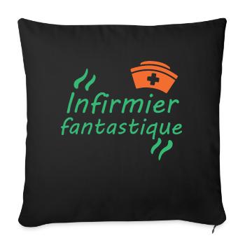 Tshirt homme Infirmier fantastique - Coussin et housse de 45 x 45 cm - noir - Devant