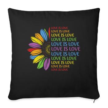 LGBTQ Nonbinary Colorful Rainbow Flag LGBTQ+ Pride - Sofa pillow with filling 45cm x 45cm - black - Front
