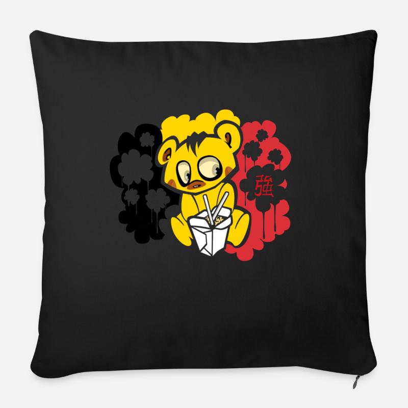 Ours - Coussin et housse de 45 x 45 cm - noir