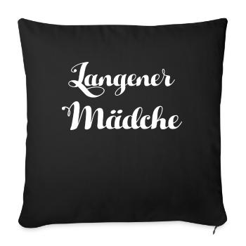 Langener Mädche weiss - Sofakissen mit Füllung 45 x 45 cm - Schwarz - Vorne