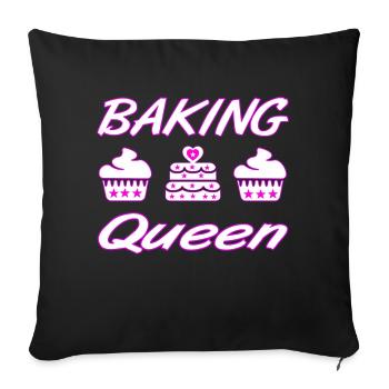 Bake - Sofa pillow with filling 45cm x 45cm - black - Front