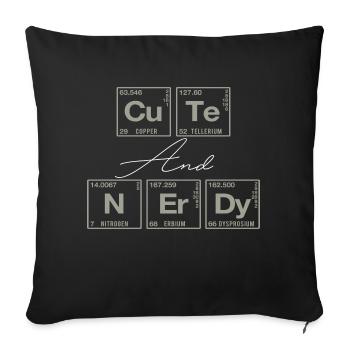 Funny saying for scientists & nerds - Sofa pillow with filling 45cm x 45cm - black - Front